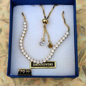 Swarovski Crystal Gold Bolo Bracelet – OS